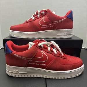 NIKE Air Force 1 07 LV8 FIRST USE University Red Men's Size 13 DB3597-600